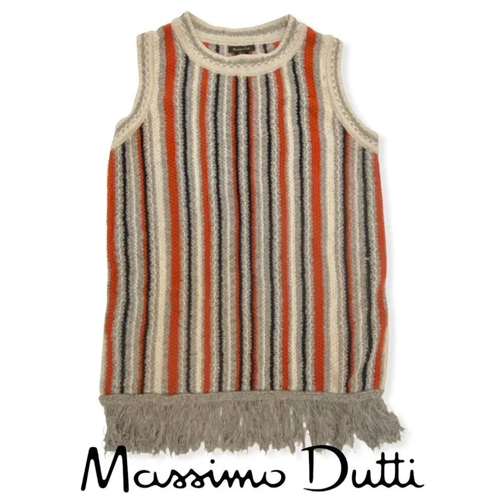 Massimo Dutti Sleeveless Fringe Tunic Sweater